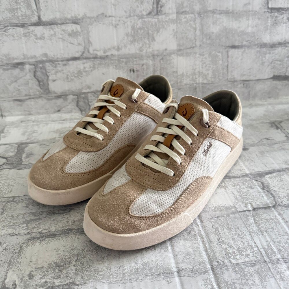 OluKai Kīlea Women's Sneaker Retro Tan Tapa Beach Lifestyle Minimalist Casual 9 - Picture 2 of 8